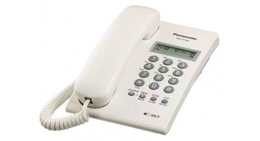 TELEFONO PANASONIC KX-T7703 ALAMBRICO BASICO ANALOGO UNILINEA  PANTALLA LCD DE 2 RENGLONES CON IDENTIFICADOR DE LLAMADAS MEMORIA DE ULTIMAS 30 LLAMADAS (BLANCO)