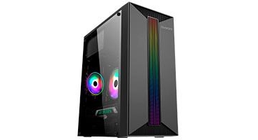 GABINETE MICRO TORRE QUARONI MICRO ATX, MINI ITX/1USB 2.0 1USB 3.0/RGB/PANEL ACRILICO/FUENTE 500 W/NEGRO