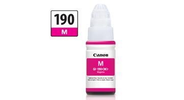 BOTELLA DE TINTA CANON GI-190 MAGENTA,RENDIMIENTO 7,000 PAGINAS,COMPATIBLE G1100,G2100,G3100,G4100